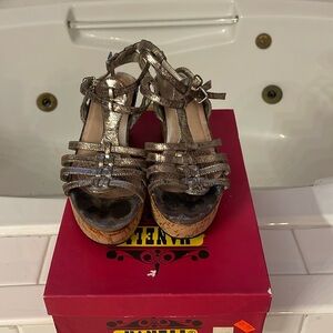 Vaneli Pewter Gladiator Sandals